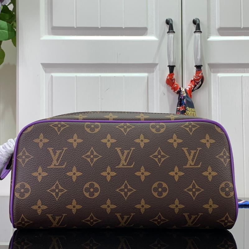 LV Handbags Clutches M44494 Old Flower Purple